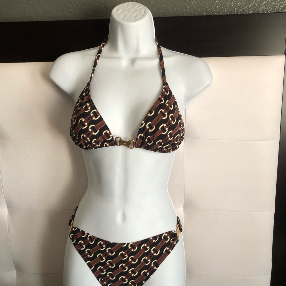 Michael Kors Brown logo Bikini Size 8